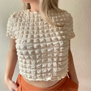 Quilted texture crop top